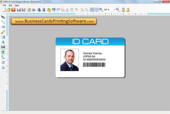 Screenshot of Business Card Sample