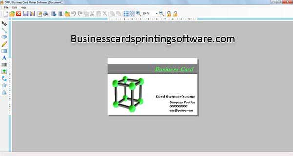 Screenshot of Business Cards Printing Software
