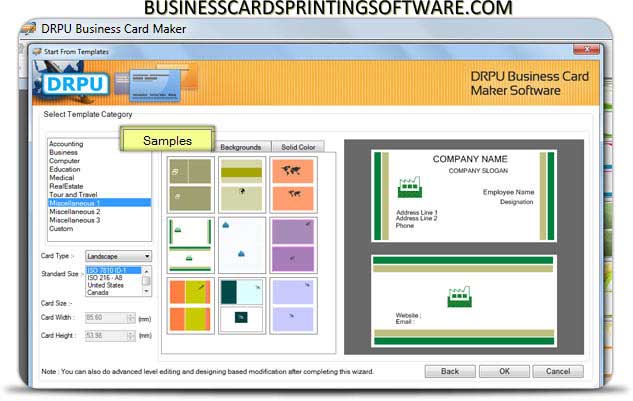 Business Cards Printing Software
