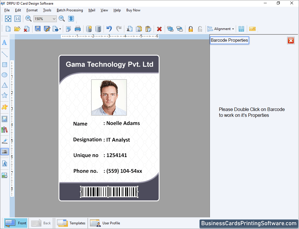 ID Cards Designing Software screenshots for how to create identity card