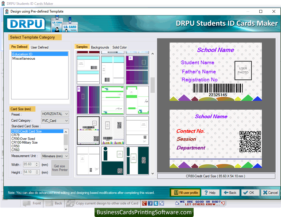 Select any one pre-defined template Select any one pre-defined template