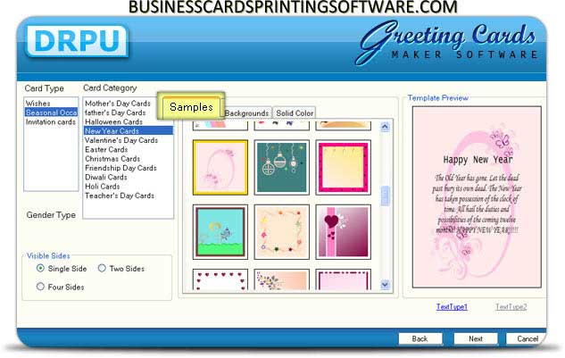 Greeting Cards Designing Software screenshot