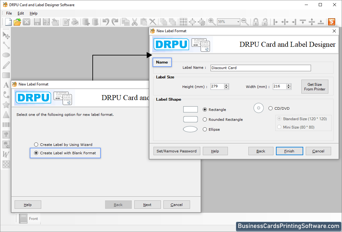 Create Label with Blank Format