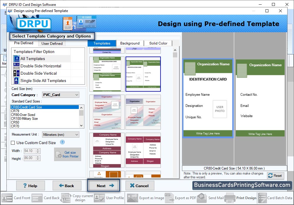 ID Cards Designing Software Card Background Set