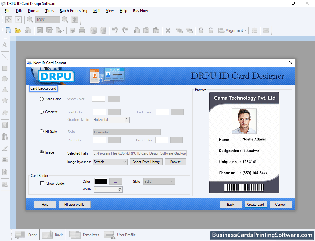 ID Cards Designing Software Card Background Set