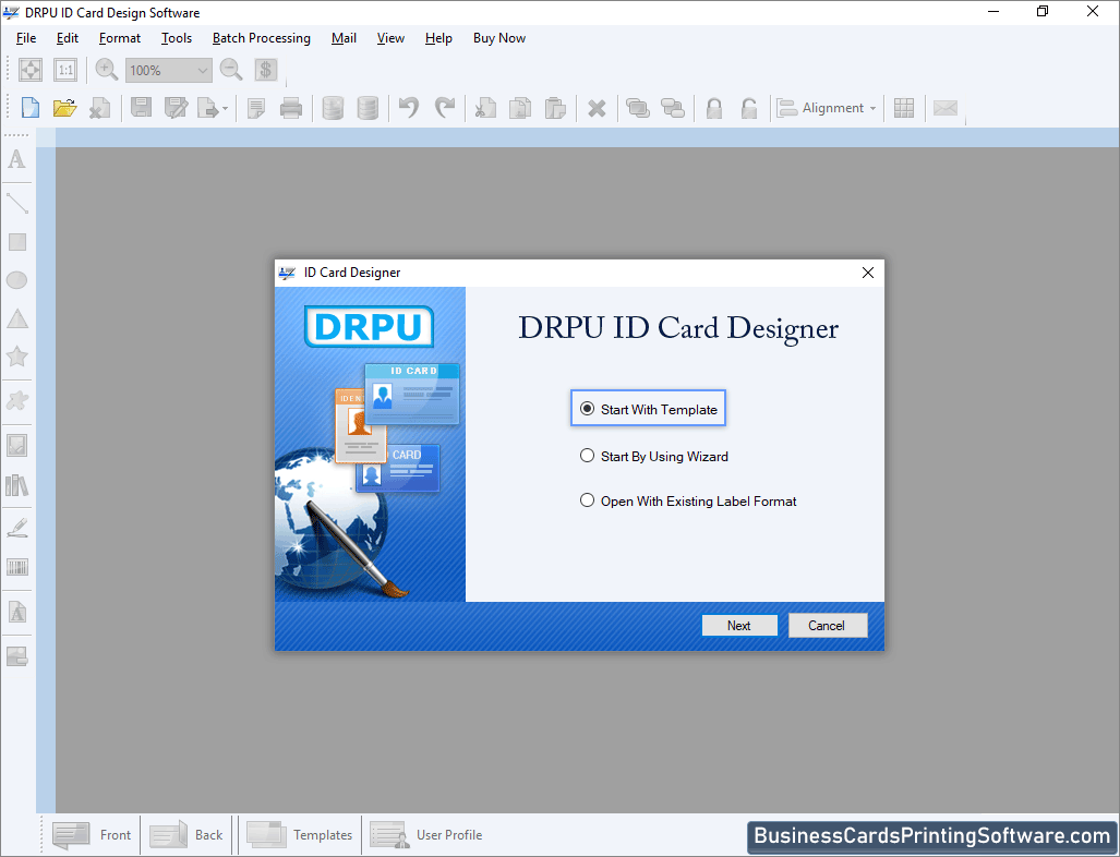 ID Cards Designing Software Start With Template