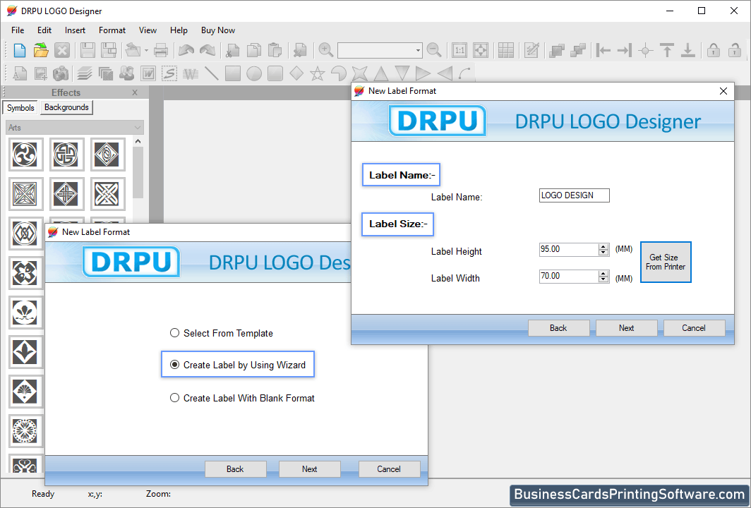 Logo Designing Software Label Name and Size