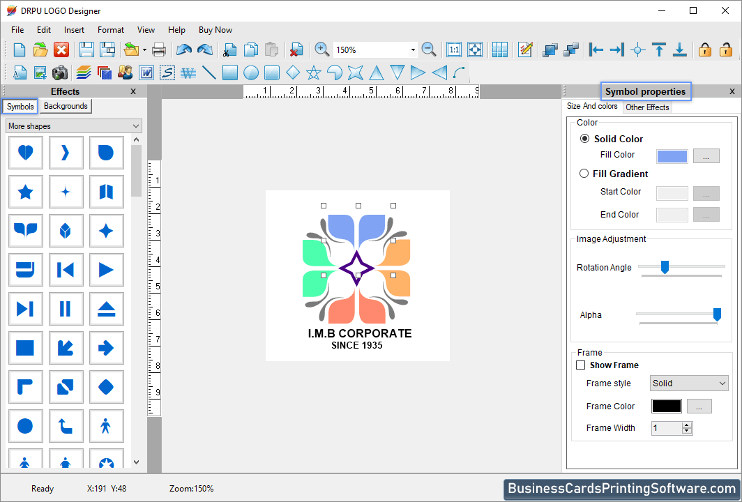 Logo Designing Software Symbol Properties