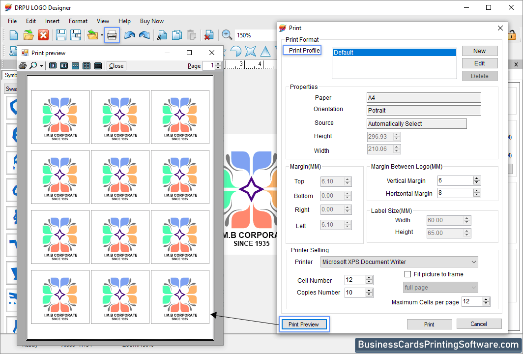 Logo Designing Software Print Preview